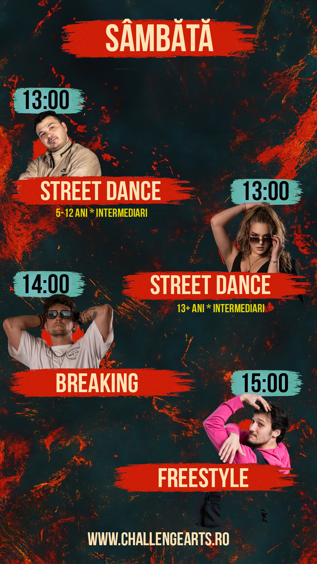 Program sambata 2026 - Challenge Arts